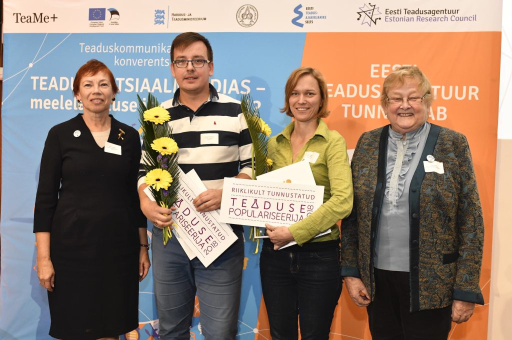 Randel Kreitsberg and Tuul Sepp won Estonian science popularization award.